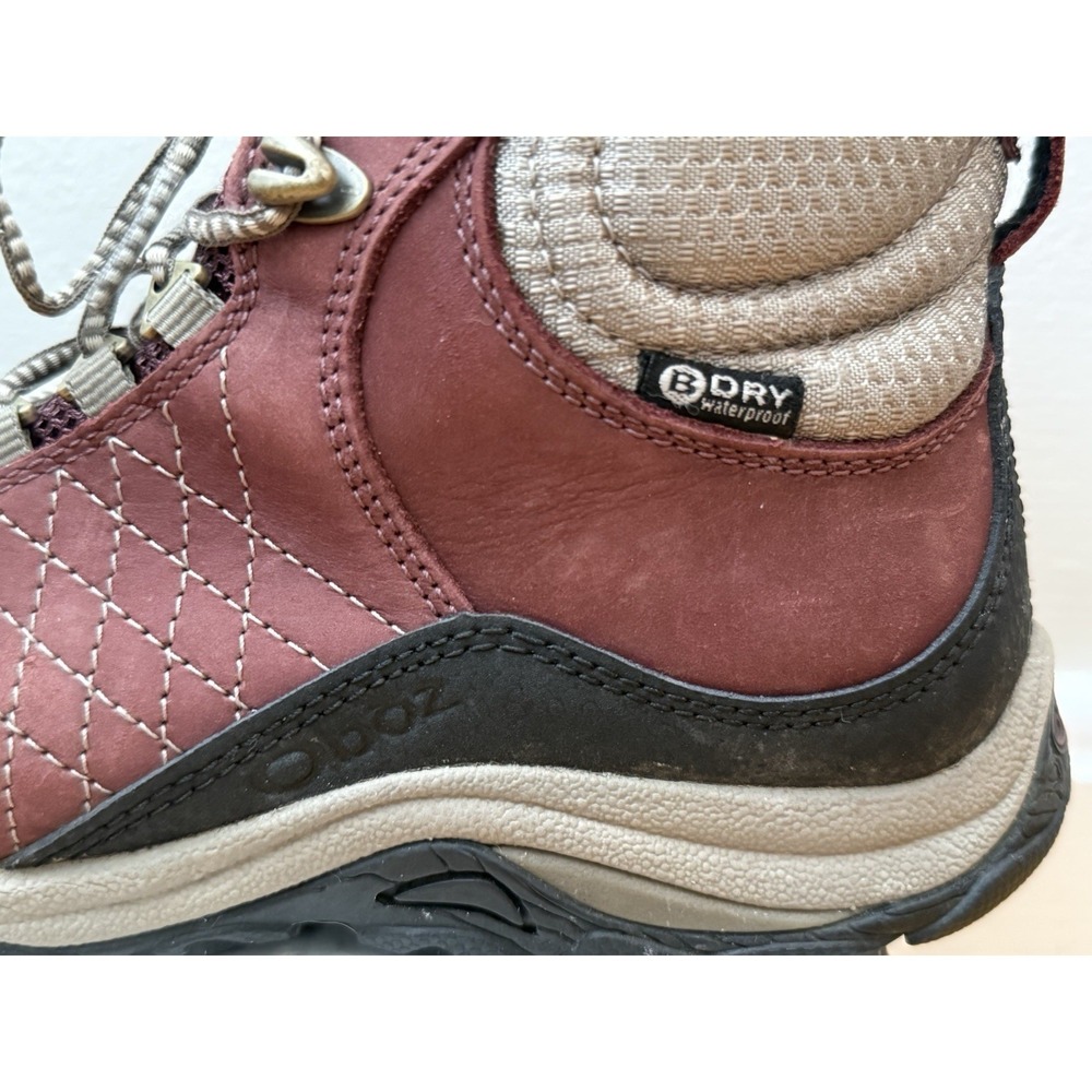 OBOZ Womens Burgundy Sapphire B-Dry Mid Waterproof Hiking Boot Sz 7‎ Gorpcore - Picture 6 of 13
